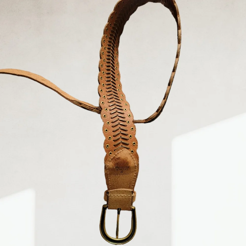 ANOTHER LINE | Vintage Tan Leather Belt Sz.M - Picture 1 of 7